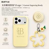 Coque de téléphone portable en silicone liquide authentique, magnétique, anti-traces de doigts, anti-chute, sécurisée pour bébé, gravure laser personnalisée pour 17