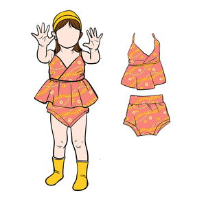 Conjunto de Pantalones Cortos sin Mangas de Algodón Orgánico para Bebé, con Tirantes Ajustables Cruzados, Diseño Personalizado, Impresión Personalizada, OEM/ODM, Entrega en 3-7 Días, B11 - Product Image 3