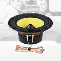 Sistem Speaker Komponen Audio Mobil 2 Arah 6.5 Inci 180W Peak 4 Ohm Kerucut Kuning Midbass Woofer Tweeter Kit untuk Peningkatan Suara