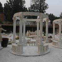 Grand Jardin Extérieur Romain Rond Décoratif Pierre de Marbre Blanc Naturel Statue Carrée Piliers Pavillon Italien Gazebo Pergola