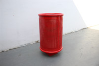 Cubo de basura de acero público Recipiente de basura comercial para exteriores Cubo de basura de metal para lavado de coches limpio y sucio