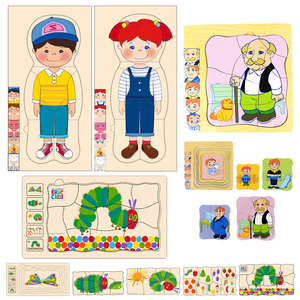 儿童益智玩具3D拼图木制男女身体部位，用于学习5至7岁的身体结构 - Product Image 2