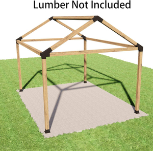 Kit de supports de <span class=keywords><strong>pergola</strong></span> galvanisés, <span class=keywords><strong>connecteur</strong></span> d'angle robuste pour cadre de poteaux en bois, idéal pour le bricolage extérieur - Product Image 6