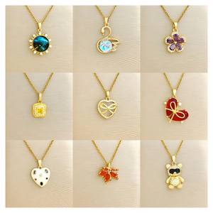 Collar de Acero Inoxidable Chapado en Oro de 18k Resistente al Agua, con Colgante de <span class=keywords><strong>Cruz</strong></span>, Corazón, Mariposa y Letra con Circonitas, para Mujer, Venta Caliente - Product Image 2