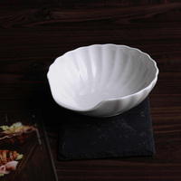 Bol à sauce en céramique de porcelaine fine blanc pur, en forme de coquille, sous glaçure, style chinois
