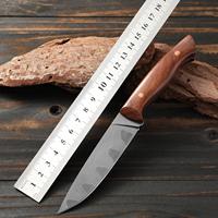 Couteau de chasse et de survie San Mai en acier à lame fixe et manche intégral, avec manche en Cocobolo, pour le camping en extérieur et la préparation des fruits