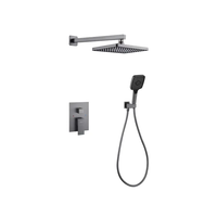 Corps de douche en cuivre encastré au mur au design moderne Pomme de douche en laiton chromé Thermostat avec bobine en céramique pour hôtel