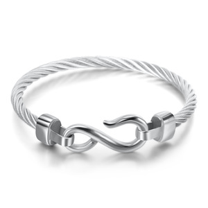 Bracelet minimaliste en câble de 10 mm en forme d'hameçon, en acier inoxydable et titane, trois couleurs, bijoux pour femmes, cadeau - Product Image 5