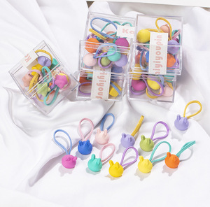 10 pièces/boîte coréenne fille tête corde petit élastique bébé mignon couleur bonbon cheveux accessoires haute élasticité cheveux corde cravate - Product Image 2