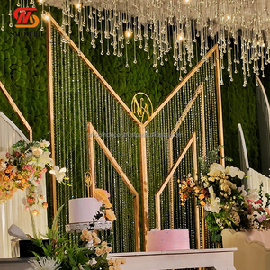 เรียบปรับแต่งทั้งชุดเรขาคณิตทองแต่งงานฉากหลังโลหะที่มีการออกแบบกระจก100x20 0เซนติเมตร/100x220cm - Product Image 2