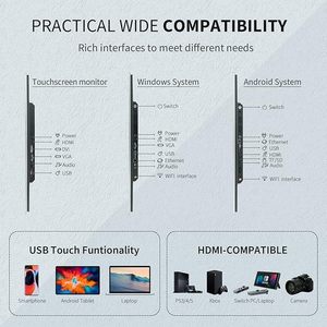 Nouvel écran tactile Android 11 de 23,8 pouces, tablette 16:9 FHD 1080P WiFi et BT, haut-parleurs intégrés, noir, RK3568, 2 Go de RAM, 32 Go de ROM - Product Image 5