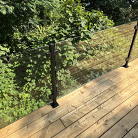 EKOO Support de fixation moderne pour balustrade, en acier inoxydable, pour garde-corps en verre, pour balcon extérieur, terrasse, véranda
