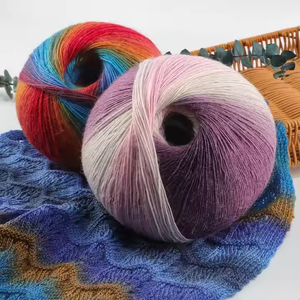 200g grande boule magique fil mélangé de laine arc-en-ciel pour tricoter tissé à la main Crochet châle manteau motif grossier bébé laine boule à tricoter - Product Image 2