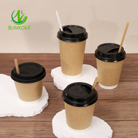 SUMKOKA Wholesale High Quality Take Away Drink Manufacture Biodegradable Disposable Most Suitable Kraft Paper Cups
