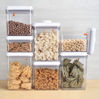 Organisateur de cuisine Récipients en plastique transparent Rectangle-Forme Pop-up Hermétique Stockage des aliments Boîtes scellées Couvercle Multifonctionnel
