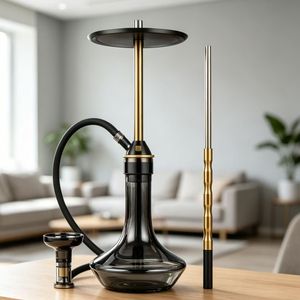 Serie Egipcia Clásica Árabe: Cachimba/Shisha de Acero Inoxidable Ecológica con Práctica Manguera Individual - Product Image 1