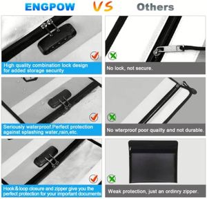 CUSTOM Lockable 38.1cm X 27.9cm Fireproof <b>Document</b> Pocket Waterproof Money Pocket with Reflective Strips Fireproof <b>Bags</b> - Product Image 4
