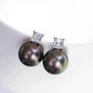 Accessoires en perles WENCHI DIY, plateau vide pour boucles d'oreilles en argent S925 avec perles de 9 à 11 mm, bijoux de mode, pince d'oreille, modèle 10892, emballé dans un sac - Product Image 4