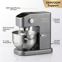 Batteur sur socle 7 litres à moteur DC CE7001, fabricant OEM ODM, minuteur numérique intelligent, batteur de cuisine professionnel, couleur personnalisée