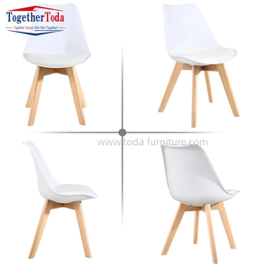 <span class=keywords><strong>Chaise</strong></span> de bureau nordique moderne avec pieds en <span class=keywords><strong>bois</strong></span>, <span class=keywords><strong>chaise</strong></span> de salle à manger Tulip avec coussin et dossier en forme de coquille pour cuisine, hôtel, café, maison - Product Image 3