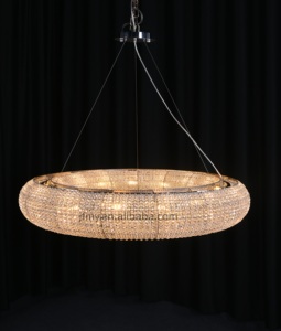 Lustre LED rond en cristal de luxe RH Lighting Decoration Home Crystal Halo Smoke pour villa et salon - Product Image 3