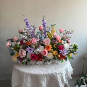 M-FR128 Customized color wedding aisle <b>runner</b> flowers floral arch flowers artificial rose flower <b>runner</b> for event arrangements - Product Image 1