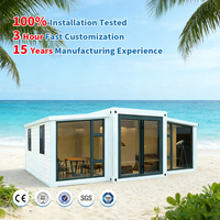 Villa préfabriquée de luxe 40 pieds x 20 pieds, 2, 3, 4 ou 5 chambres, maison mobile préfabriquée, maison conteneur pliable et extensible