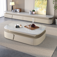 Nouvelle conception de meuble multimédia de luxe, meubles de salon, ensembles de meubles de salon, meuble TV en bois et table basse