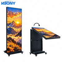 Écran LED vidéo pliable portable rechargeable avec batterie intégrée P1.86 P2 P2.5 pour affichage d'affiches et de bannières