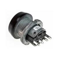 Interrupteur à bouton 76-9410/439088B avec voyant lumineux, trou de 22 mm, installation sur panneau, fonctionnement instantané, unipolaire double position, IP67