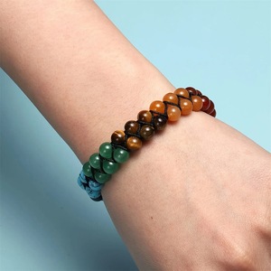 Crystal <b>Bracelet</b> Double Layer Handmade Woven <b>Rope</b> Bohemian Style Color Blocking Everyday Wear Women's Jewelry - Product Image 1