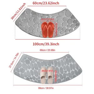 Tapis de salle de bain moderne en PVC, antidérapant et absorbant, incurvé, pour le bain, la <span class=keywords><strong>douche</strong></span> et les toilettes, tapis en relief pour la maison - Product Image 3