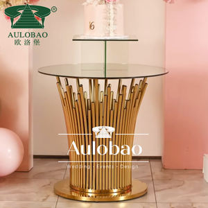 Base de acero inoxidable dorada para mesa de pastel, para decoración de bodas y fiestas - Product Image 2