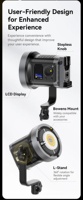 Ulanzi VL-120Bi VL120C RGB V-Mount Lumière de remplissage de lumière vidéo 120W 2700-6500K Bowens Mount Light pour la photographie en direct