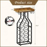 Porte-vin sur pied de style américain, moderne et minimaliste, noir/marron, pour magasins et supermarchés, avec support à verres à vin inversés