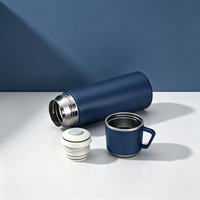 Gaya Baru 350Ml/12Oz Botol Air Kosong Stainless Steel dengan Cangkir Dinding Ganda Terisolasi Termos Bebas BPA Vacuum Flask Portabel