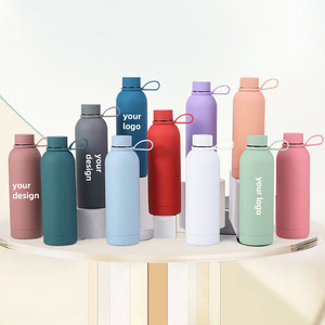 Free Custom Logo 500ml Portable Handle Rubber Coating 25oz Thermal Stainless Steel Vacuum Water <b>Flask</b> <b>Bottles</b> with Handle - Product Image 6
