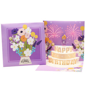 Tarjeta de felicitación de música con luces LED 3D hechas a mano 'Feliz cumpleaños' Pop-up Fairy Cross Angel Love Paper Card Grabación de voz Navidad - Product Image 4