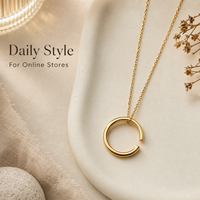 Collier pendentif cercle ouvert personnalisé, chaîne en métal, bijoux minimalistes tendance pour les grossistes