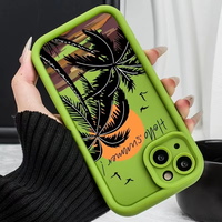 Coque de téléphone en TPU personnalisée avec logo et images de coucher de soleil et cocotiers, nouvelle mode, prix de gros pour iPhone 18 17 Air 16 15 14 13 12 Pro Max
