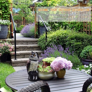 Señuelo de búho de plástico para exteriores, escultura de espantapájaros de aves con cabeza giratoria de 360 grados para Patio y jardín - Product Image 4