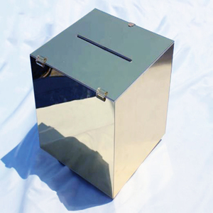 Hot Selling <strong>Mirror</strong> Acrylic <strong>Box</strong> Lockable Acrylic Wishing Well Card <strong>Box</strong> With Custom Logo for Wedding Decoration - Product Image 2