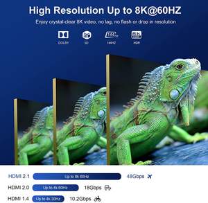 Commutateur HDMI2.1 8K 60Hz, <span class=keywords><strong>4K</strong></span> 120Hz, Full HD, 3 entrées 1 sortie, 3D, mini commutateur 3 ports avec câble pour DVD, HDTV, Xbox, PS3, PS4 - Product Image 4