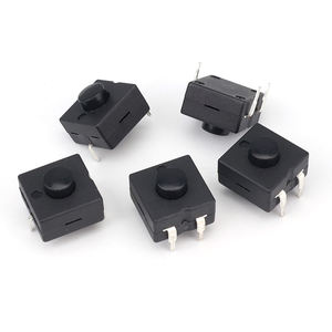 Nylon PA66 cuivre laiton interrupteur d'alimentation 2pin pied droit 12*12mm trou traversant interrupteur à bouton-poussoir à Angle droit - Product Image 5