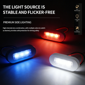 Luce di Posizione Laterale <span class=keywords><strong>a</strong></span> LED per Rimorchi di Camion, <span class=keywords><strong>3</strong></span> LED, Luce di Segnalazione Stradale, Facile Installazione <span class=keywords><strong>a</strong></span> Vite - Product Image 4
