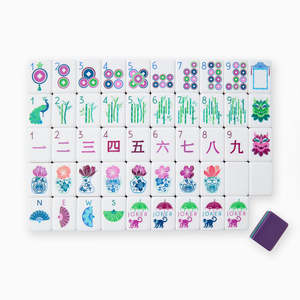 Juego de Mahjong de Acrílico con Patrón de Bambú de 4 Capas, Plegable y Grabado Personalizado, con Fichas Americanas de Lujo Moderno, Portátil para Entretenimiento - Product Image 3