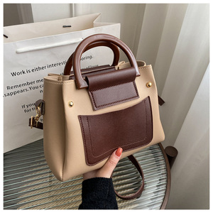<span class=keywords><strong>Sac</strong></span> à main rétro tendance en cuir PU avec coutures contrastées, grande capacité, <span class=keywords><strong>sac</strong></span> seau, <span class=keywords><strong>sac</strong></span> messager pour femme - Product Image 2