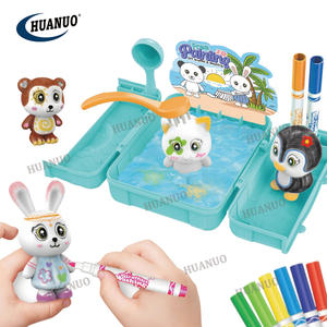 创意玩具涂鸦绘画浴缸DIY绘画动物着色浴画您的儿童玩具套装可重复使用着色动物玩具 - Product Image 2