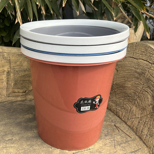 Poubelle en plastique épaisse de grande taille avec anneau de pression, cylindrique, pour usage intérieur et extérieur, couleurs mélangées, grande poubelle - Product Image 4