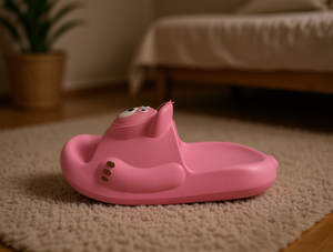 Pink Cartoon Slippers For Women Anti Slip EVA Sole All Seasons Closed Toe Plastic Upper 20MM Thickness - Product Image 2